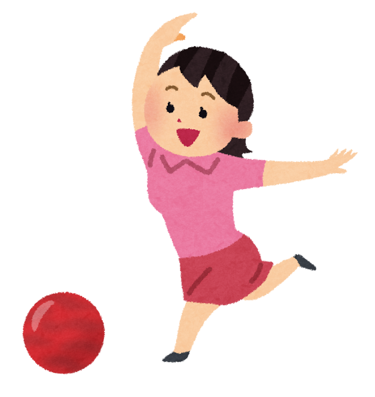 ボウリングをしている女性